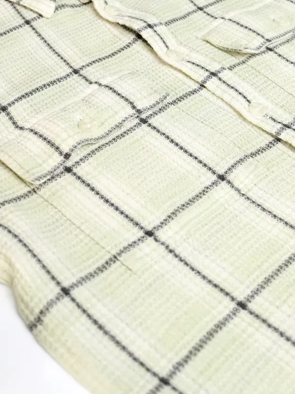 Locomotive Men Green Checked Oversized Fit Casual Shirt