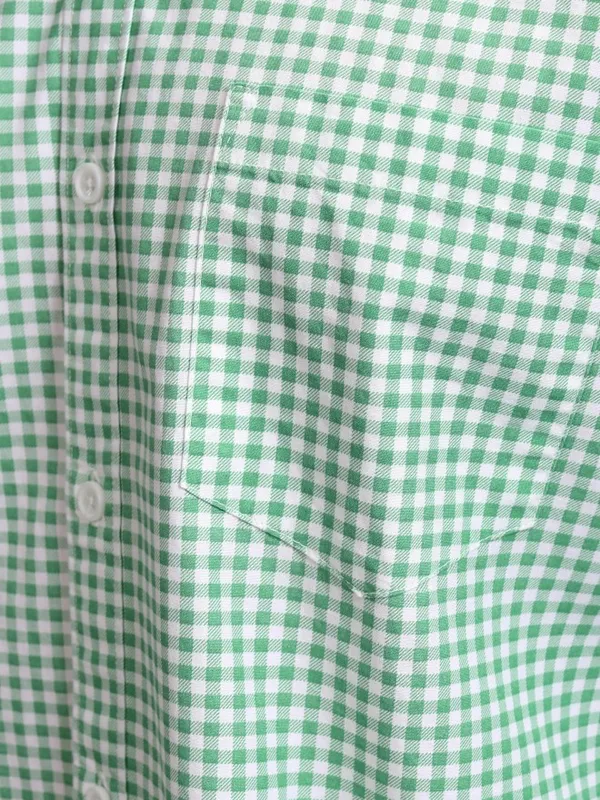 Highlander Men Green Checked Regular Fit Casual Shirt