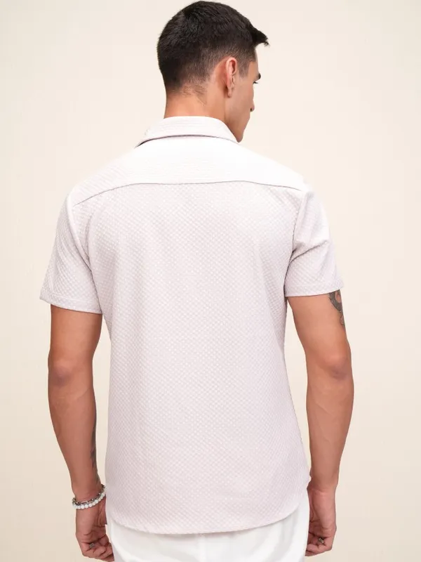 Highlander Men Pink Self Design Regular Fit Casual Shirt