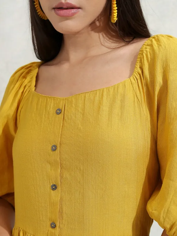 Solid A-Line Dress