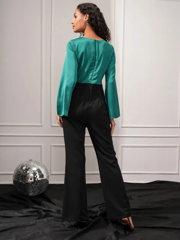 Tokyo Talkies Women Teal Solid Jumpsuit