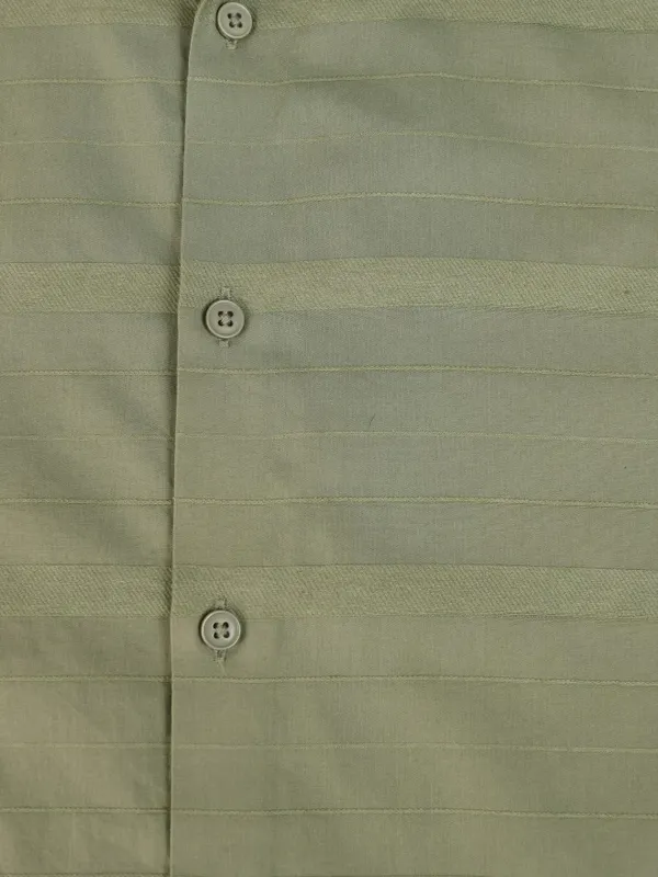 Highlander Men Olive Striped Slim Fit Casual Shirt