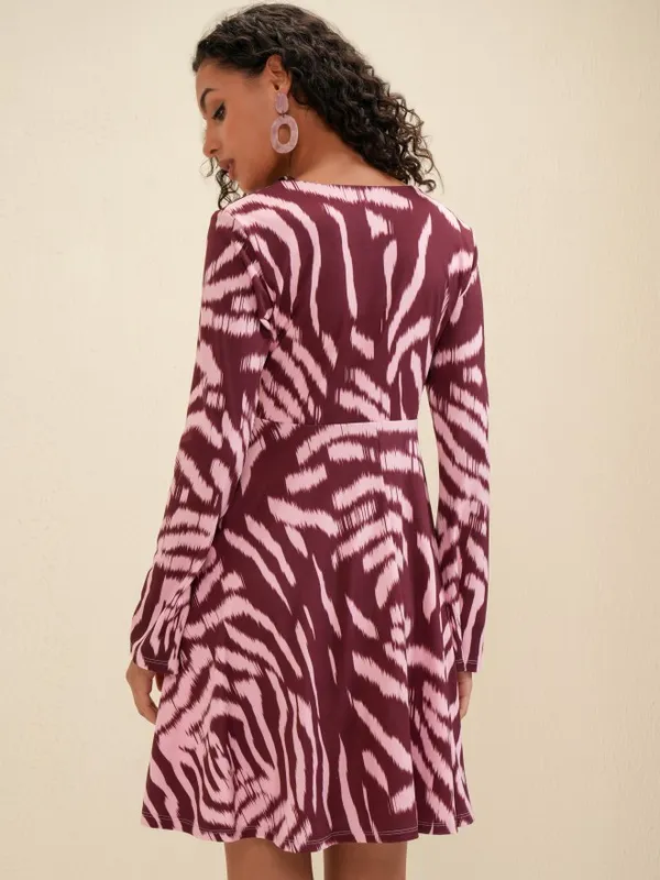 Tokyo Talkies Women Pink Printed Wrap Dress