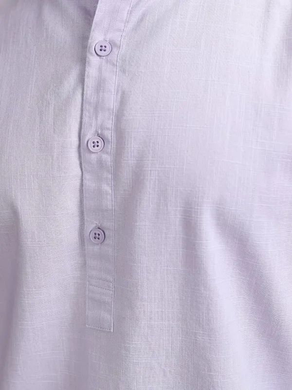 Highlader Men Lavender Solid Regular Fit Casual Shirt