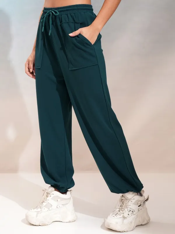 Tokyo Talkies Women Teal Regular Solid Joggers