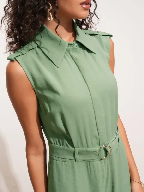Tokyo Talkies Women Green Solid Jumpsuit