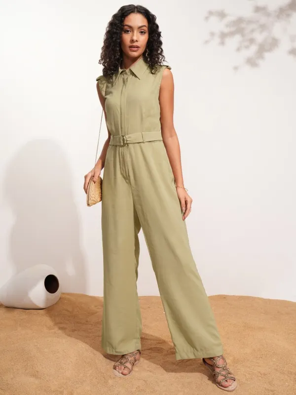 Tokyo Talkies Women Beige Solid Jumpsuit