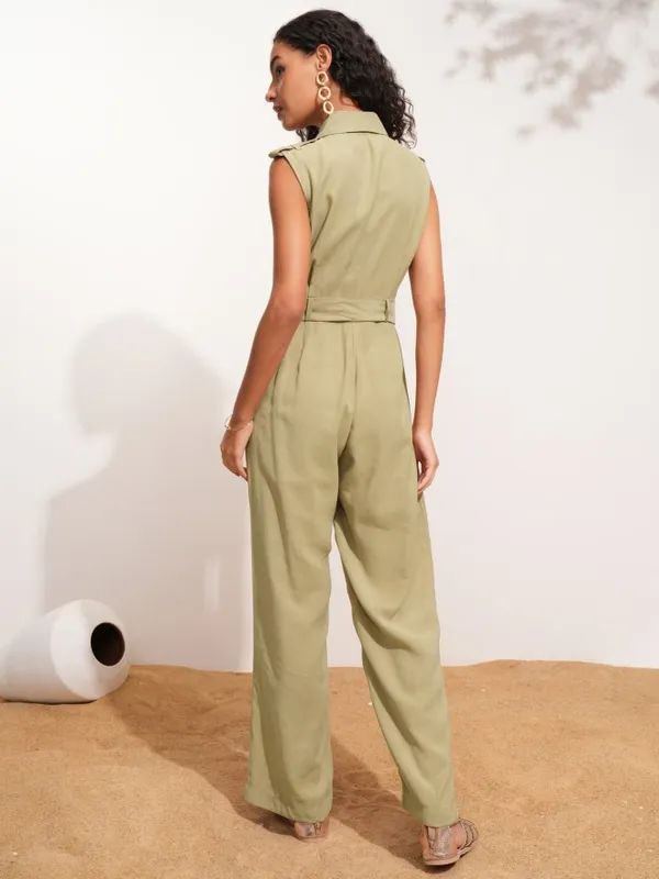Tokyo Talkies Women Beige Solid Jumpsuit