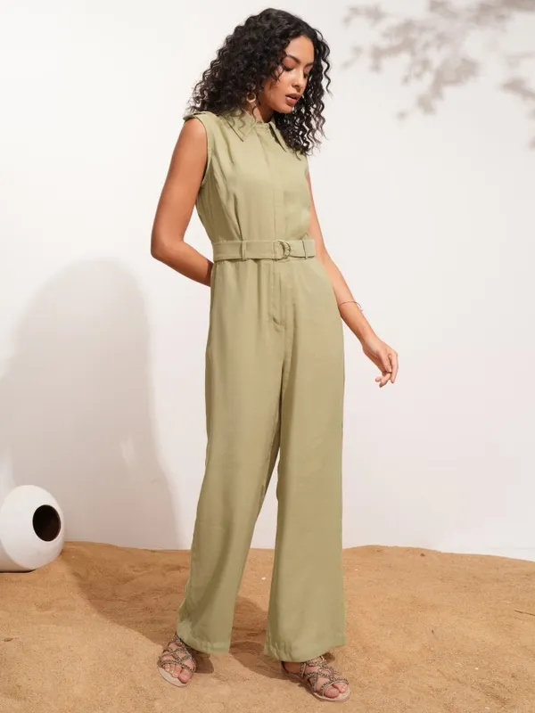 Tokyo Talkies Women Beige Solid Jumpsuit