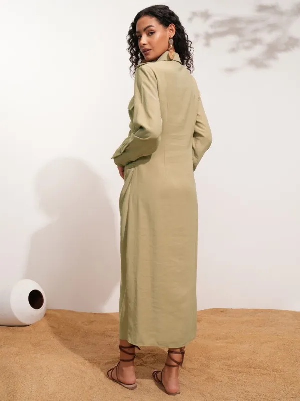 Solid Shirt Dress