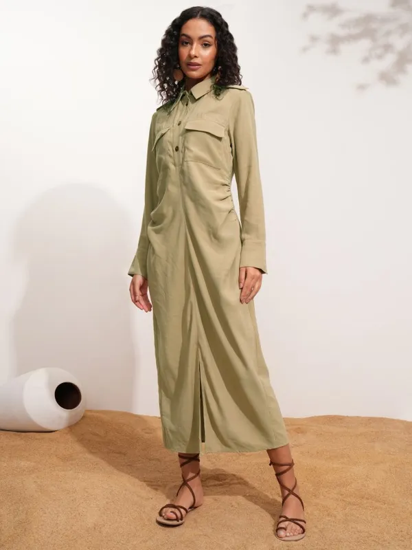 Solid Shirt Dress