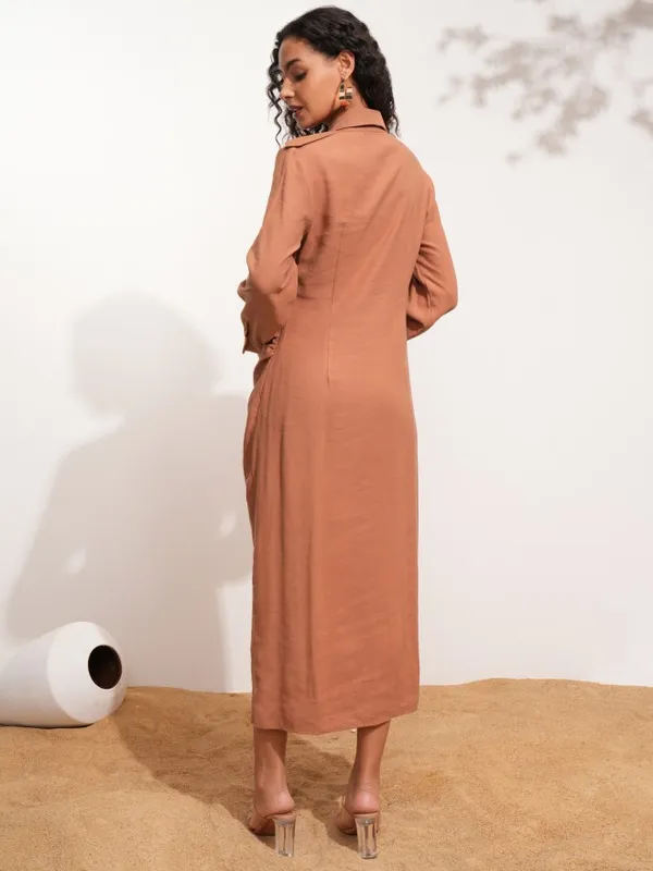 Tokyo Talkies Women Rose Solid Shirt Dress