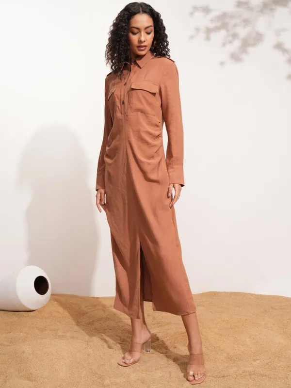 Tokyo Talkies Women Rose Solid Shirt Dress