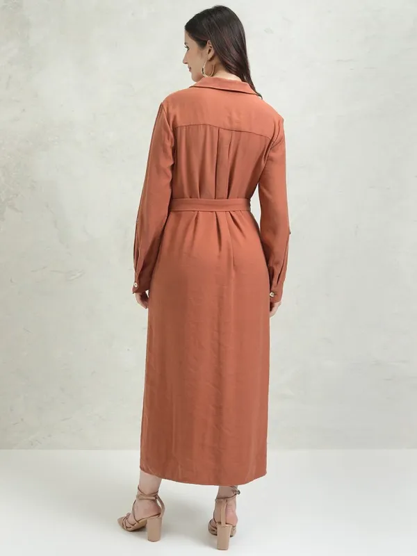 Tokyo Talkies Women Rose Solid Shirt Dress