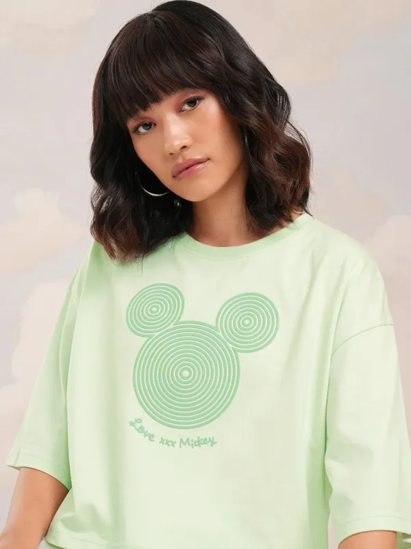 Mickey Mouse Printed Boxy Fit T-Shirt