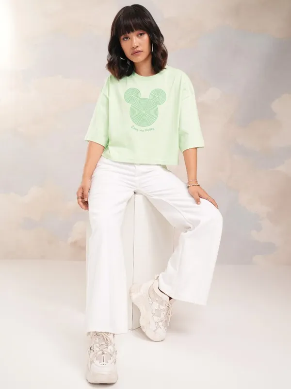 Mickey Mouse Printed Boxy Fit T-Shirt