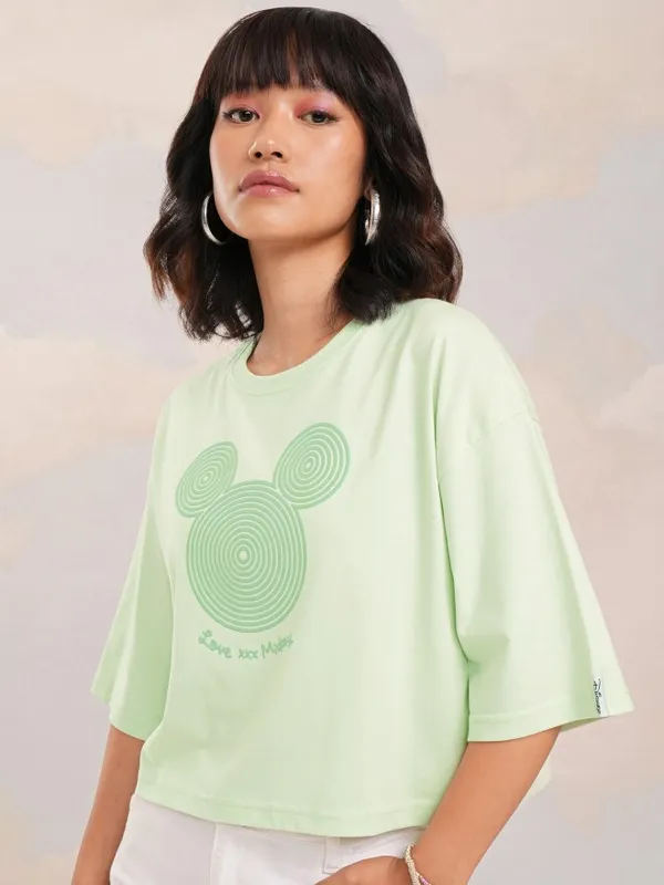 Mickey Mouse Printed Boxy Fit T-Shirt