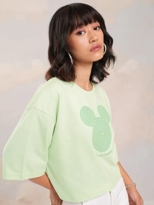 Mickey Mouse Printed Boxy Fit T-Shirt