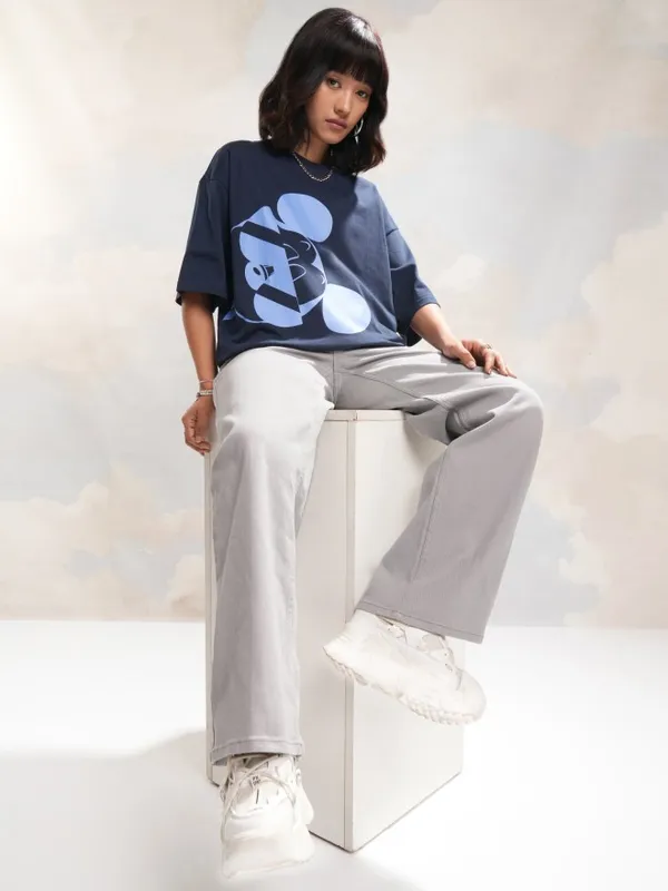 Mickey Mouse Printed Oversized Fit T-Shirt
