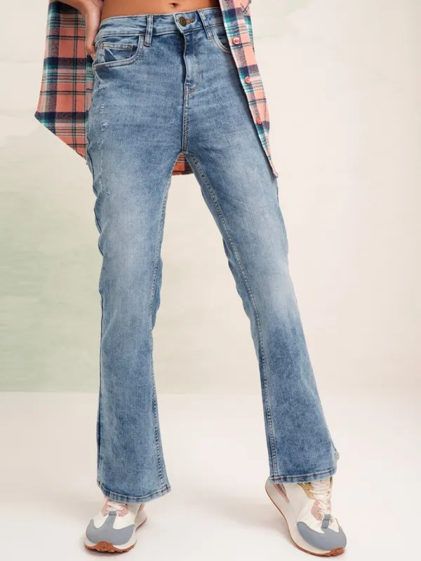 Tokyo Talkies Women Blue Straight Fit Stretchable Jeans