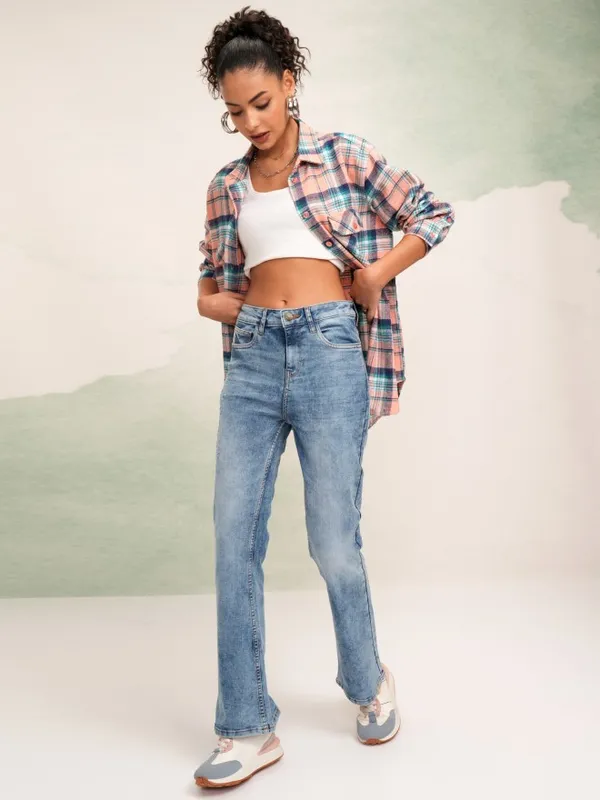 Tokyo Talkies Women Blue Straight Fit Stretchable Jeans