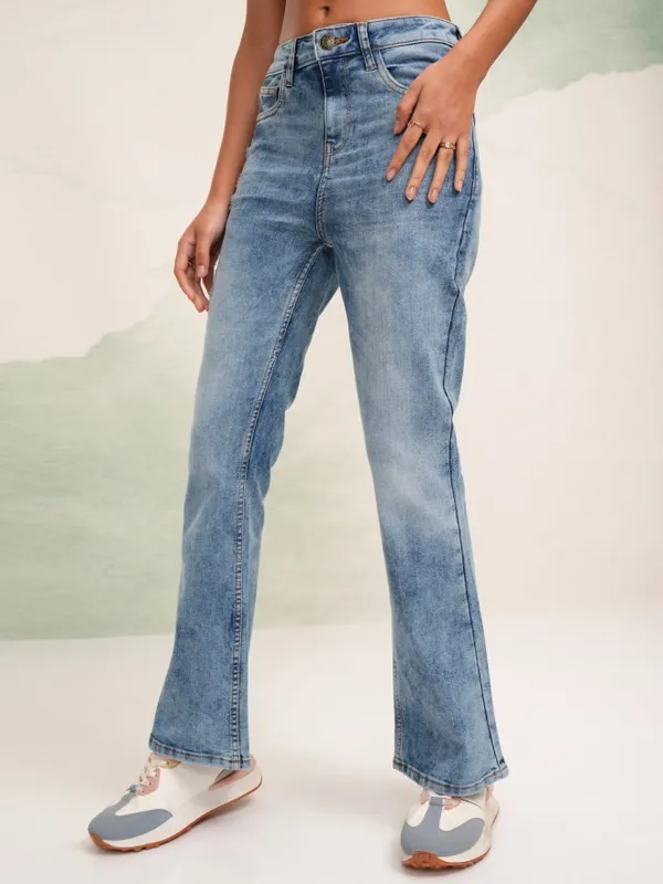 Tokyo Talkies Women Blue Straight Fit Stretchable Jeans