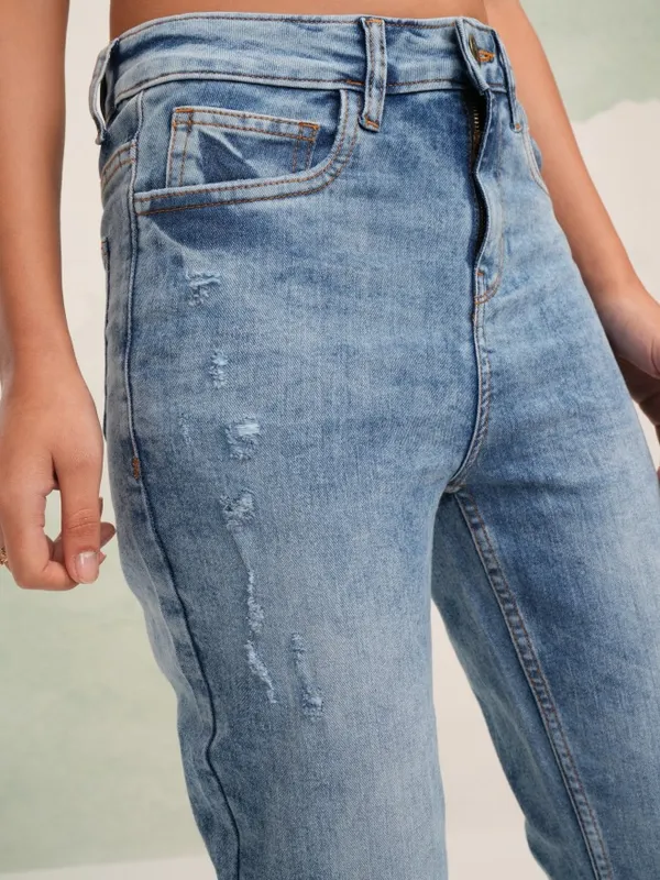 Tokyo Talkies Women Blue Straight Fit Stretchable Jeans