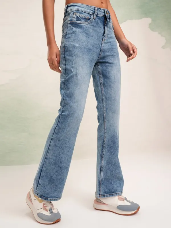 Tokyo Talkies Women Blue Straight Fit Stretchable Jeans