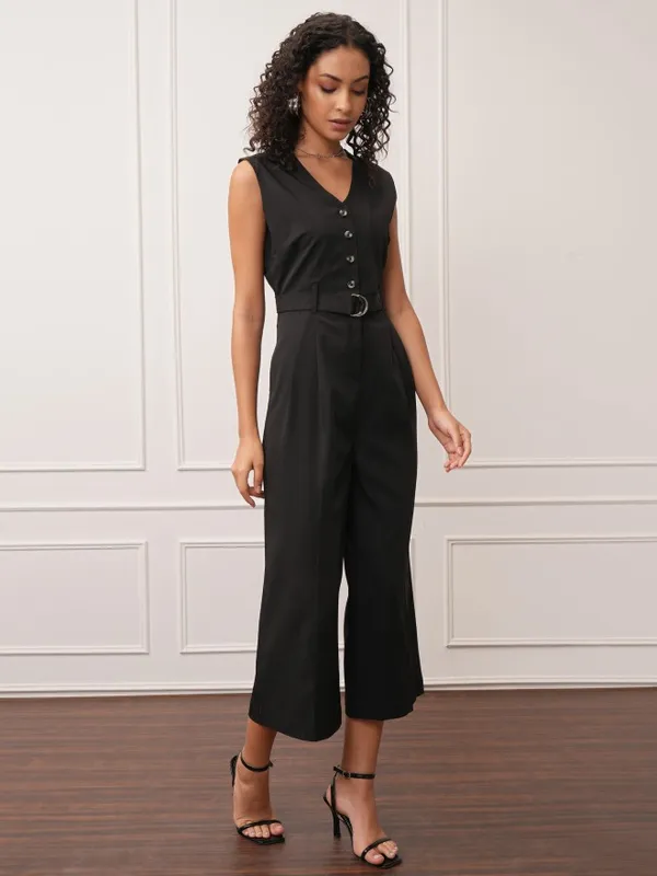 Tokyo Talkies Women Black Solid Jumpsuit