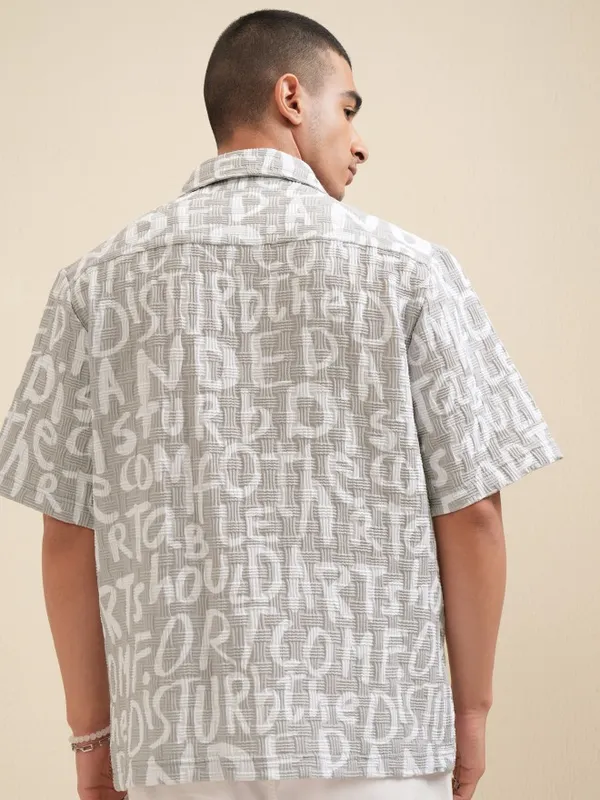 Highlander Men Tan Printed Boxy Fit Casual Shirt