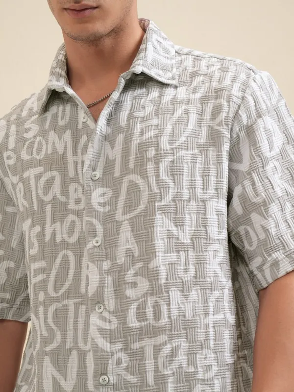 Highlander Men Tan Printed Boxy Fit Casual Shirt