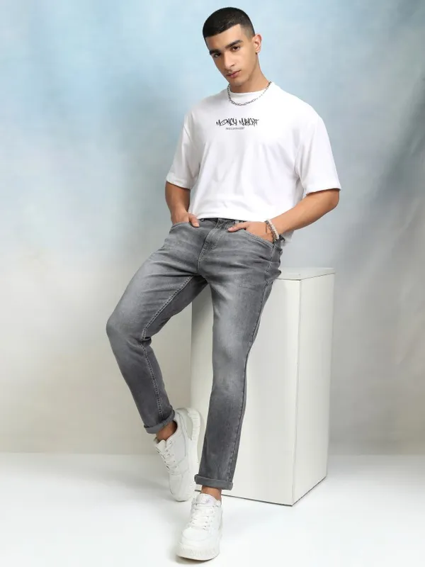 Highlader Men Grey Tapered Fit Jeans