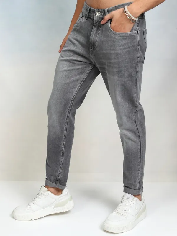 Highlader Men Grey Tapered Fit Jeans