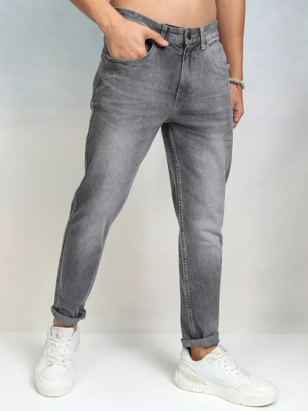 Highlader Men Grey Tapered Fit Jeans