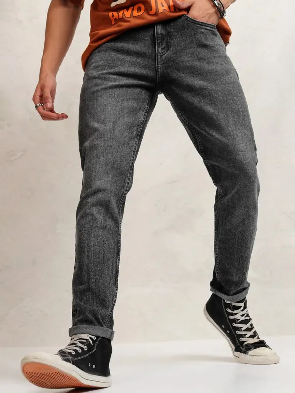 Highlander Men Grey Tapered Fit Jeans