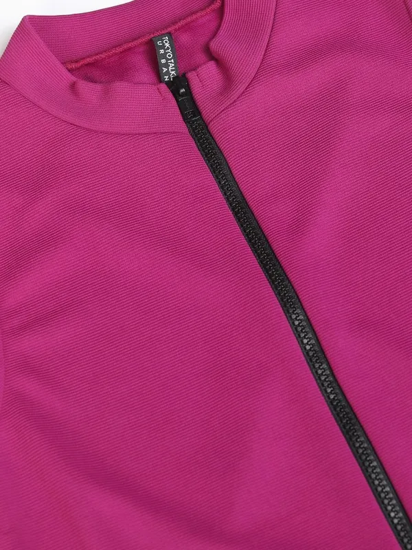 Tokyo Talkies Women Magenta Solid Sheath Dress