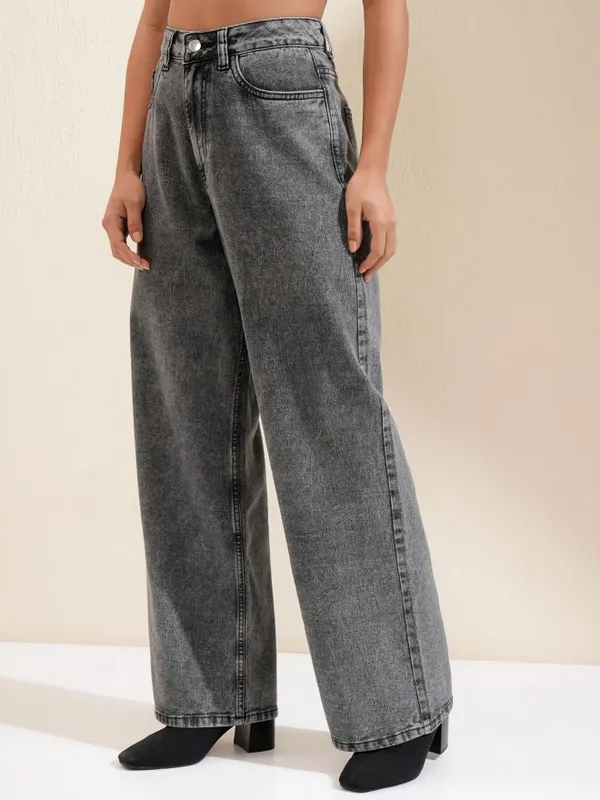 Tokyo Talkies Women Grey Wide Leg Jeans