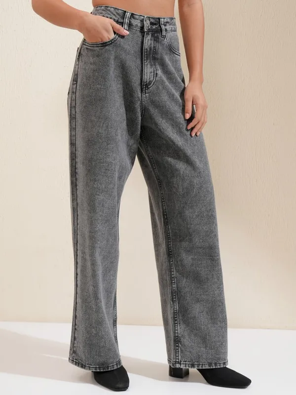 Tokyo Talkies Women Grey Wide Leg Jeans