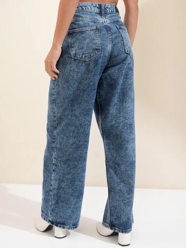 Tokyo Talkies Women Blue Wide Leg Jeans