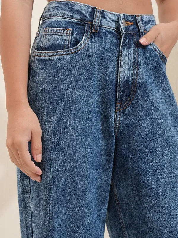 Tokyo Talkies Women Blue Wide Leg Jeans