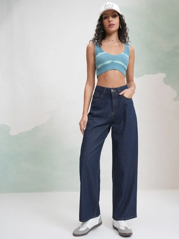Tokyo Talkies Women Blue Wide Leg Jeans