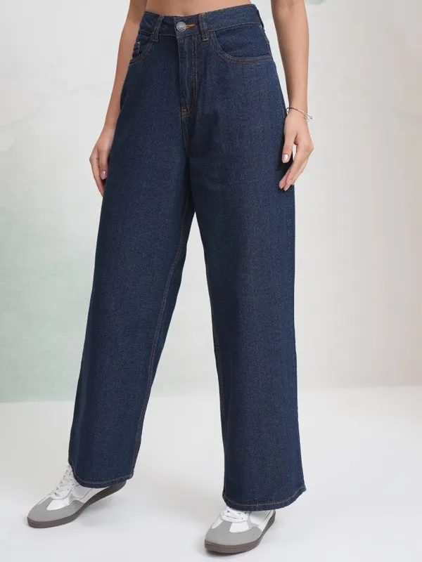Tokyo Talkies Women Blue Wide Leg Jeans