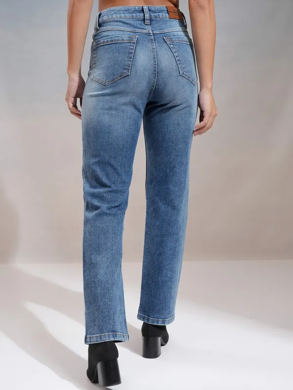 Tokyo Talkies Women Blue Straight Fit Stretchable Jeans