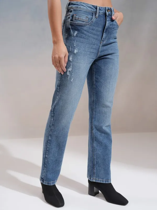 Tokyo Talkies Women Blue Straight Fit Stretchable Jeans