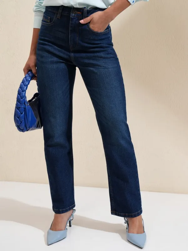 Tokyo Talkies Women Blue Straight Fit Stretchable Jeans