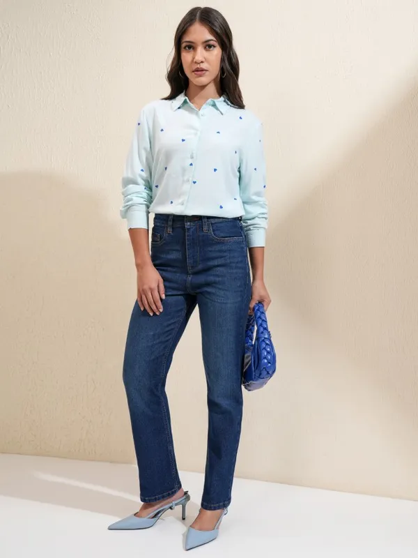 Tokyo Talkies Women Blue Straight Fit Stretchable Jeans