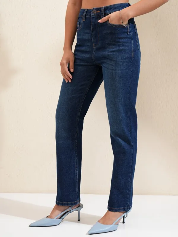 Tokyo Talkies Women Blue Straight Fit Stretchable Jeans