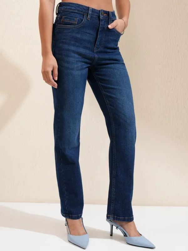 Tokyo Talkies Women Blue Straight Fit Stretchable Jeans