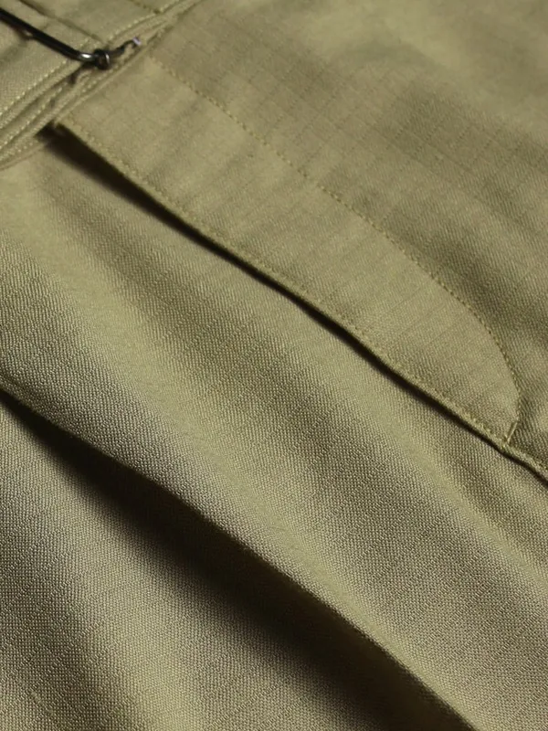 Highlander Men Khaki Slim Fit Solid Formal Trouser