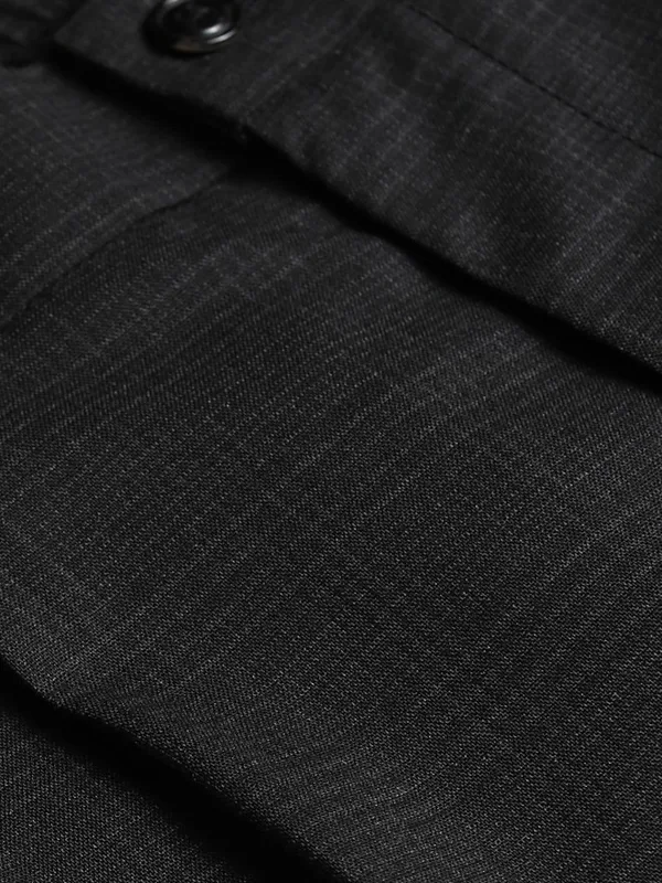 Highlander Men Black Slim Fit Solid Formal Trouser